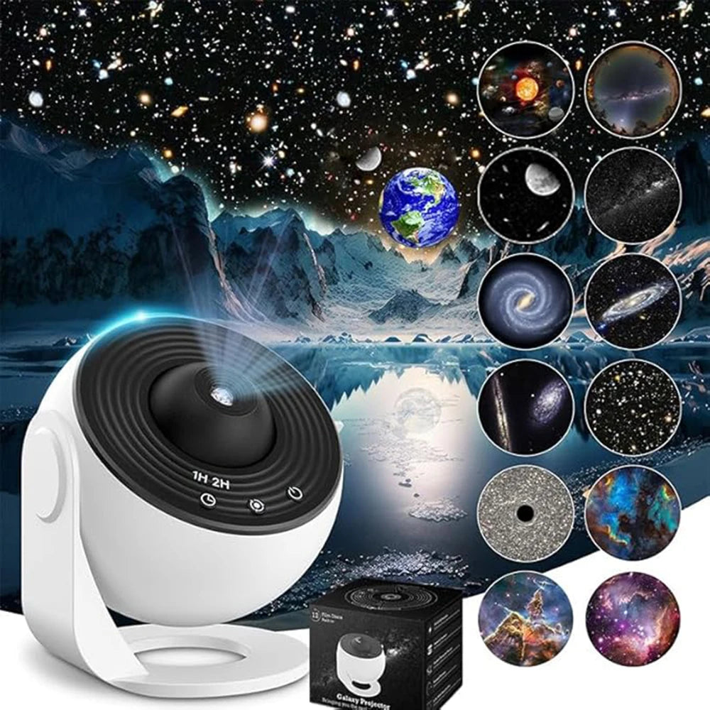 Galaxy Projector, 13 in 1 HD Planetarium Galaxy Star Projector for Bedroom, 360° Rotating Star Projector Galaxy Light with Adjus